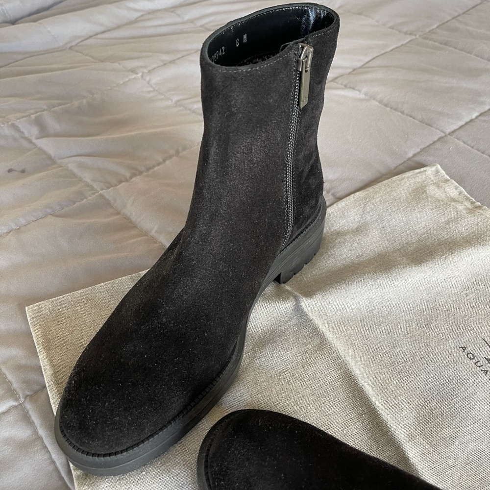 Brand new Aquitalia Suede lug heel boots